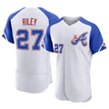 Johmsee A.Braves #27 Austin Riley Player White Authentic City Connect Stitched Jerseys