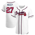 Johmsee A.Braves #27 Austin Riley Player White Authentic Home Stitched Jerseys