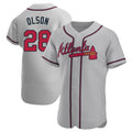 Johmsee A.Braves #28 Matt Olson Player Gray Authentic Road Stitched Jerseys