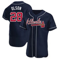 Johmsee A.Braves #28 Matt Olson Player Navy Authentic Alternate Stitched Jerseys