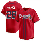 Johmsee A.Braves #28 Matt Olson Player Red Limited Alternate Stitched Jerseys