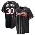 Johmsee A.Braves #30 Drake Baldwin player Black Replica Fashion Out Stitched Jerseys