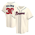 Johmsee A.Braves #30 Drake Baldwin player Cream Replica Alternate Stitched Jerseys