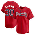 Johmsee A.Braves #30 Drake Baldwin player Red Limited Alternate Stitched Jerseys