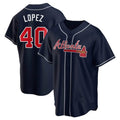 Johmsee A.Braves #40 Reynaldo Lopez player Navy Replica Alternate Stitched Jerseys