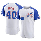 Johmsee A.Braves #40 Reynaldo Lopez player White Authentic City Connect Stitched Jerseys