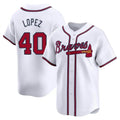 Johmsee A.Braves #40 Reynaldo Lopez player White Limited Home Stitched Jerseys