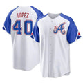 Johmsee A.Braves #40 Reynaldo Lopez player White Replica City Connect Stitched Jerseys