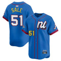 Johmsee A.Braves #51 Chris Sale Player Blue National League Limited Stitched Jerseys