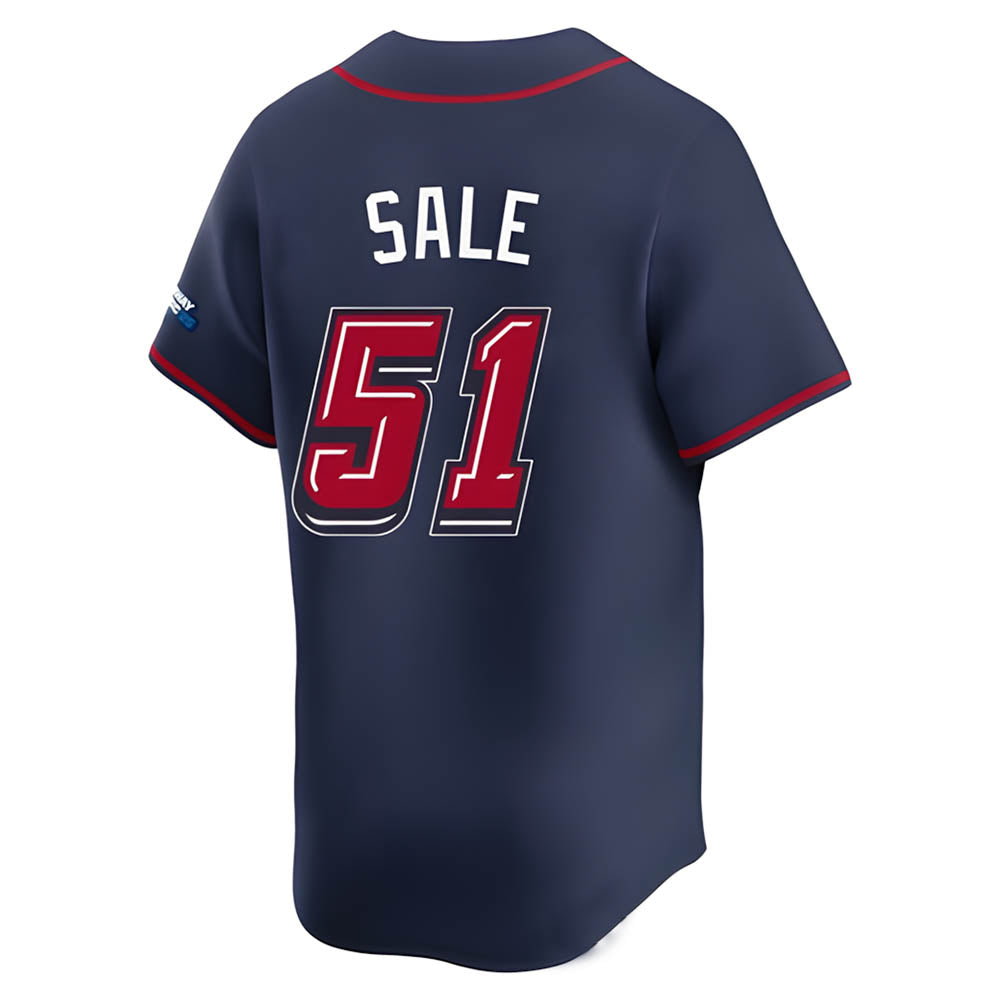 Johmsee A.Braves #51 Chris Sale Player Navy 2025 Speedway Classic Alternate Limited Stitched Jerseys