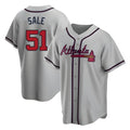 Johmsee A.Braves #51 Chris Sale Player Gray City Connect Stitched Jerseys