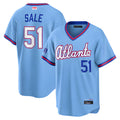 Johmsee A.Braves #51 Chris Sale Player Powder Blue 2026 City Connect T shirt Stitched Jerseys