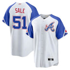 Johmsee A.Braves #51 Chris Sale Player White City Connect Limited Stitched Jerseys