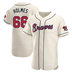 Johmsee A.Braves #66 Grant Holmes Player Cream Authentic Alternate Stitched Jerseys