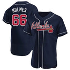 Johmsee A.Braves #66 Grant Holmes Player Navy Authentic Alternate Stitched Jerseys