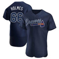 Johmsee A.Braves #66 Grant Holmes Player Navy Authentic Alternate Team Stitched Jerseys