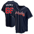 Johmsee A.Braves #66 Grant Holmes Player Navy Replica Alternate Stitched Jerseys
