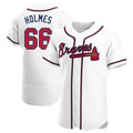 Johmsee A.Braves #66 Grant Holmes Player White Authentic Home Stitched Jerseys
