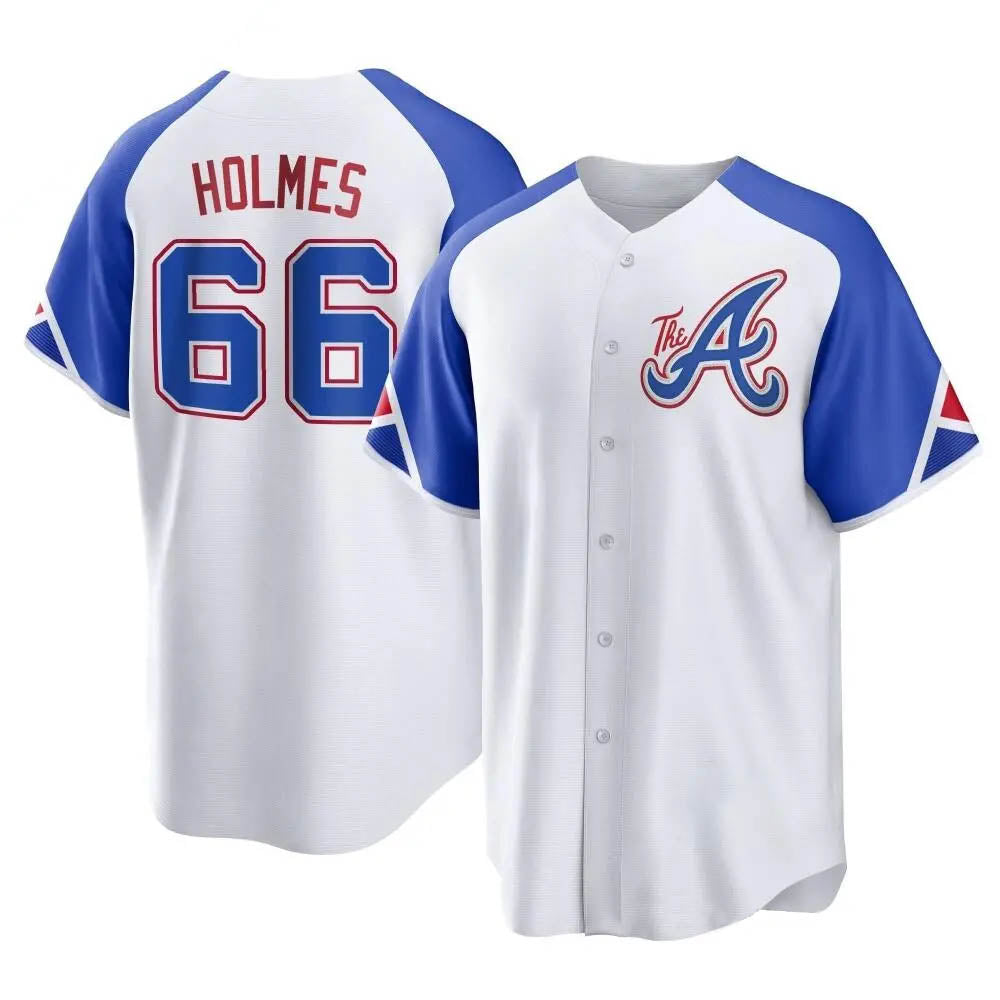 Johmsee A.Braves #66 Grant Holmes Player White Replica City Connect Stitched Jerseys