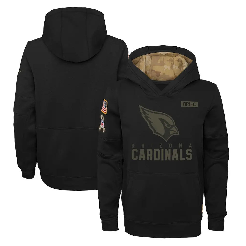 Johmsee A.Cardinals Black Salute to Service Pullover Hoodies Blank Player Stitched Jerseys