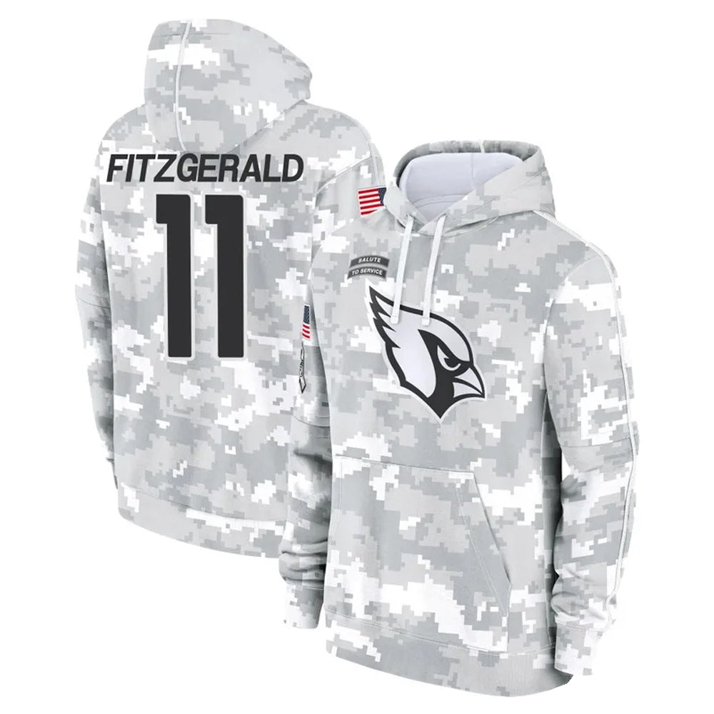 Johmsee A.Cardinals #11 Larry Fitzgerald Player Arctic Camo Salute to Service Limited Hoodie Stitched Jerseys