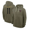 Johmsee A.Cardinals #11 Larry Fitzgerald Player Olive Salute to Service Hoodies Stitched Jerseys