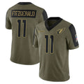 Johmsee A.Cardinals #11 Larry Fitzgerald Player Salute To Service Olive Stitched Jerseys