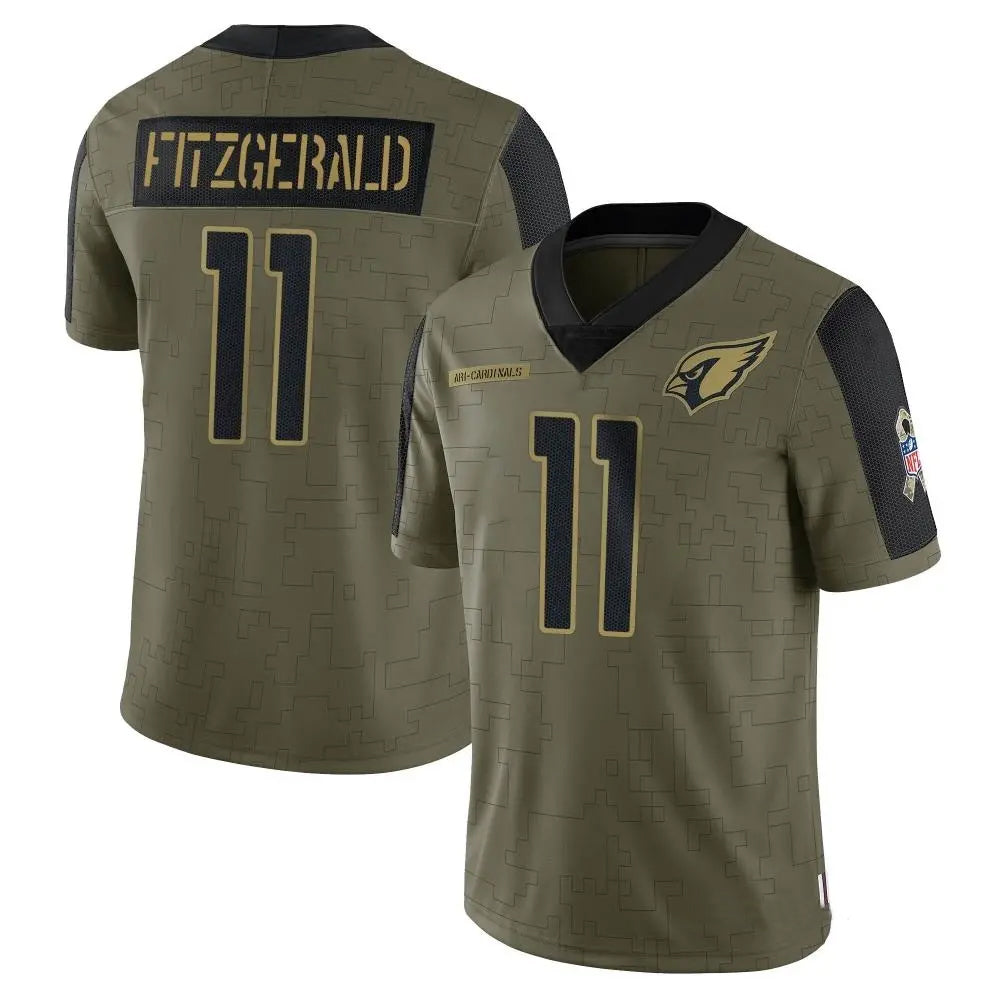 Johmsee A.Cardinals #11 Larry Fitzgerald Player Salute To Service Olive Stitched Jerseys