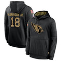 Johmsee A.Cardinals #18 Marvin Harrison Jr. Player Black Salute to Service Hoodies  Stitched Jerseys