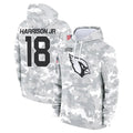 Johmsee A.Cardinals #18 Marvin Harrison Jr. Player Camo Salute to Service Hoodies Stitched Jerseys