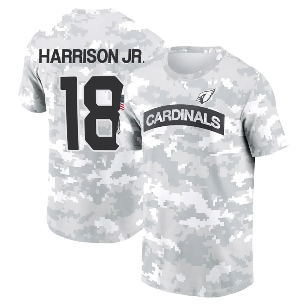 Johmsee A.Cardinals #18 Marvin Harrison Jr. Player Salute to Service Hoodies & T-Shirts Stitched Jerseys