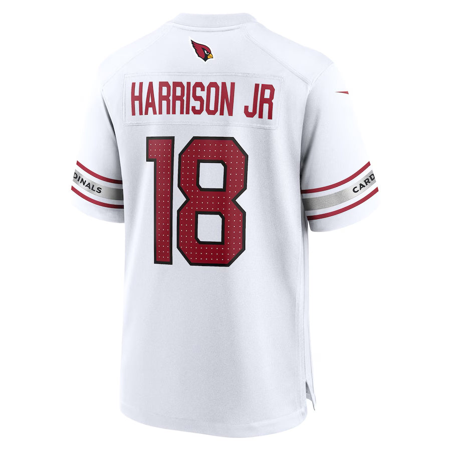 Johmsee A.Cardinals #18 Marvin Harrison Jr. Player White Game Road Stitched Jerseys