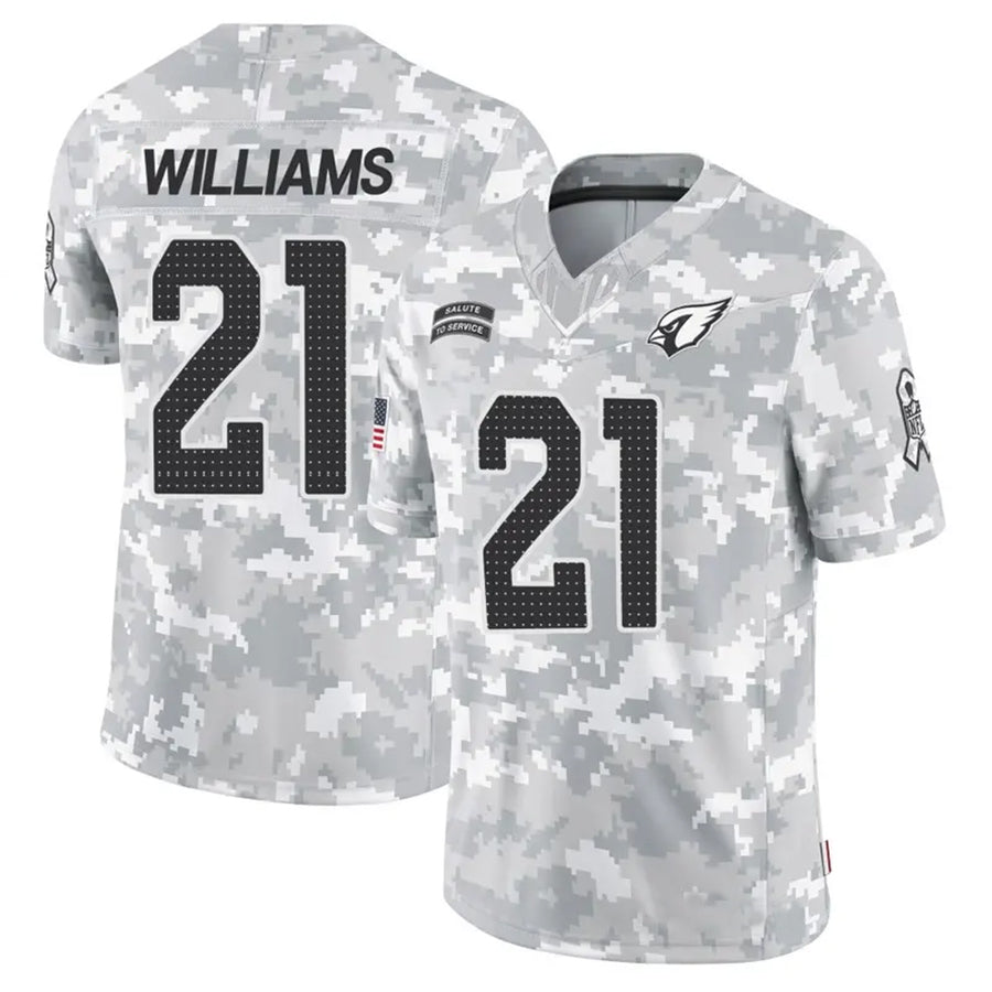 Johmsee A.Cardinals #21 Garrett Williams Player Camo Salute to Service Limited Stitched Stitched Jerseys