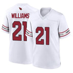 Johmsee A.Cardinals #21 Garrett Williams Player White Home Game Stitched Jerseys