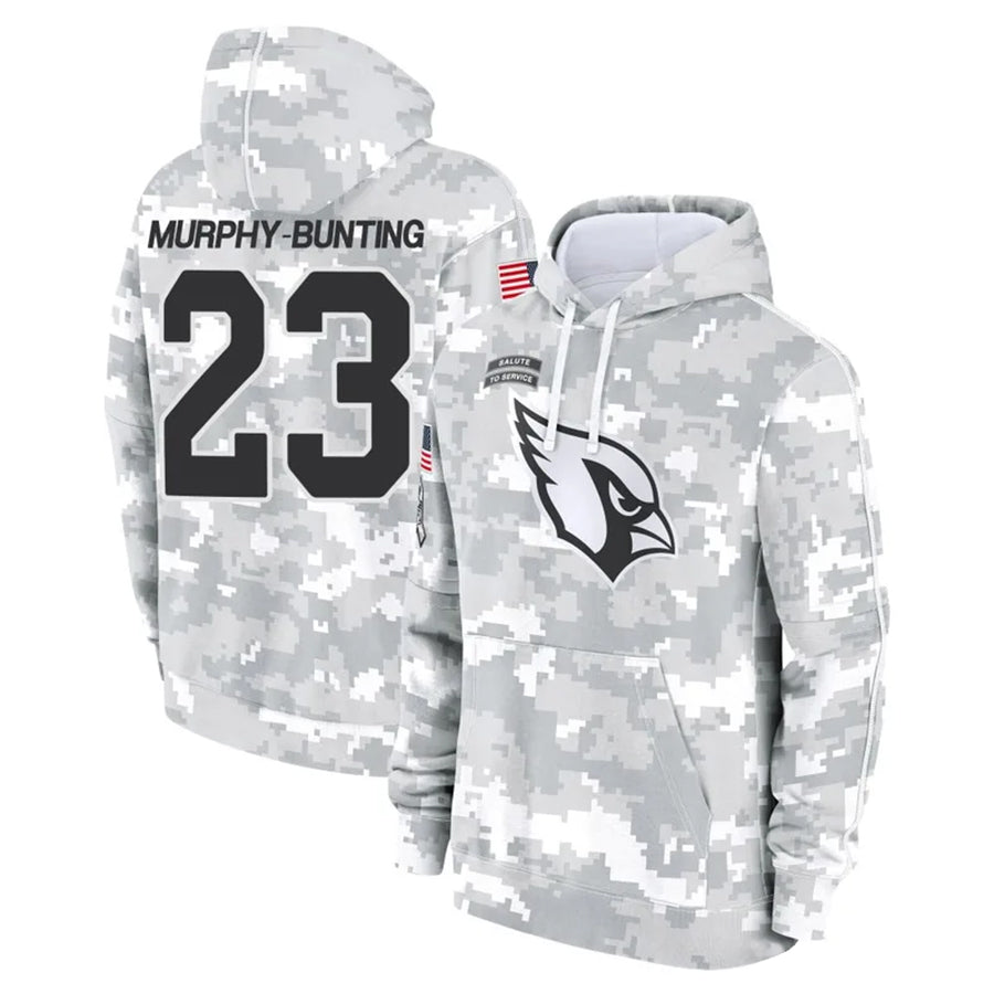 Johmsee A.Cardinals #23 Sean Murphy-Bunting Player Camo Salute to Service Hoodies Stitched Jerseys