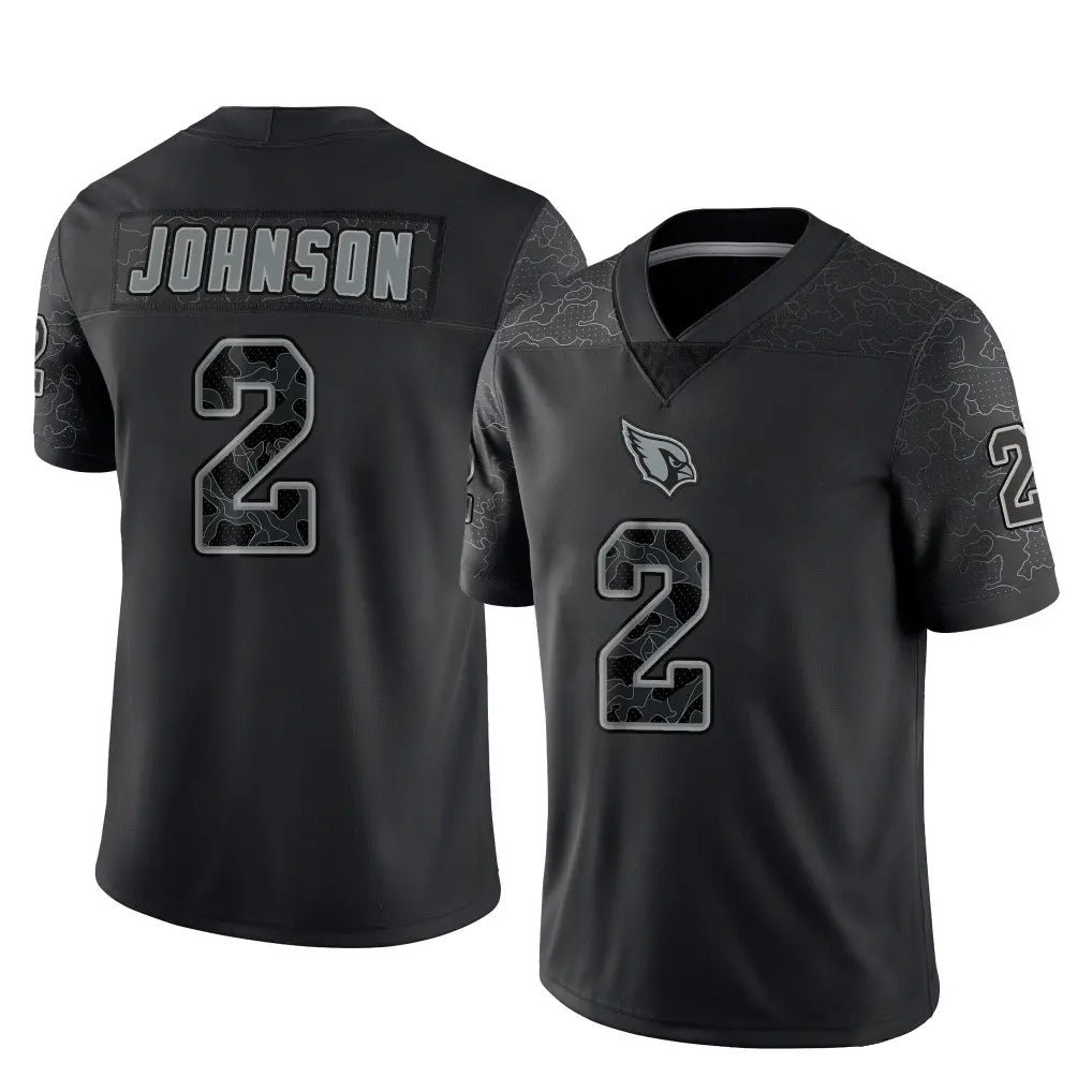 Johmsee A.Cardinals #2 Will Johnson Player Black RFLCTV Limited Home Game Stitched Jerseys