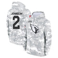 Johmsee A.Cardinals #2 Will Johnson Player Camo Salute to Service Hoodies Stitched Jerseys