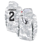 Johmsee A.Cardinals #2 Will Johnson Player Camo Salute to Service Hoodies Stitched Jerseys