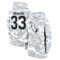 Johmsee A.Cardinals #33 Trey Benson Player Arctic Camo Salute to Service Hoodies Stitched Jerseys