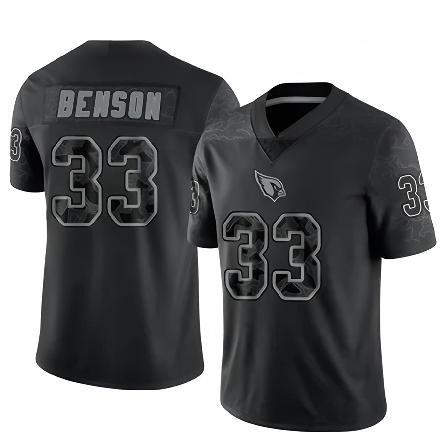 Johmsee A.Cardinals #33 Trey Benson Player Black RFLCTV Limited Stitched Jerseys