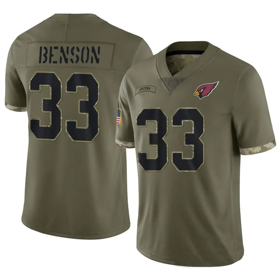Johmsee A.Cardinals #33 Trey Benson Player Olive Salute To Service Limited Game Stitched Jerseys