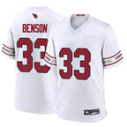 Johmsee A.Cardinals #33 Trey Benson Player White Game Home Stitched Jerseys