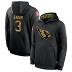 Johmsee A.Cardinals #3 Budda Baker Player Black Salute to Service Limited Hoodie Stitched  Jerseys