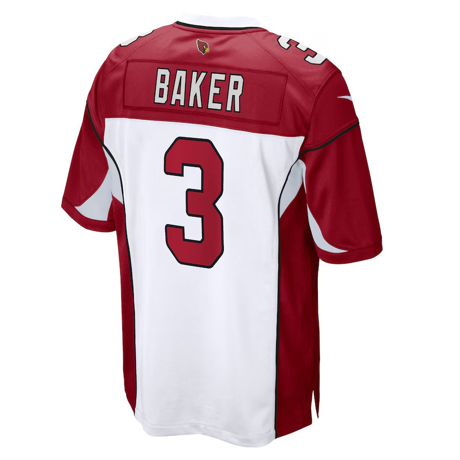 Johmsee A.Cardinals #3 Budda Baker Player White-Red Home Game Stitched  Jerseys