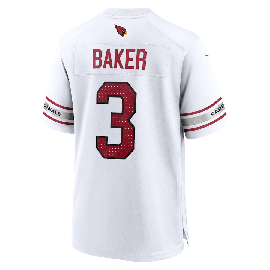 Johmsee A.Cardinals #3 Budda Baker Player White Game Road Stitched  Jerseys