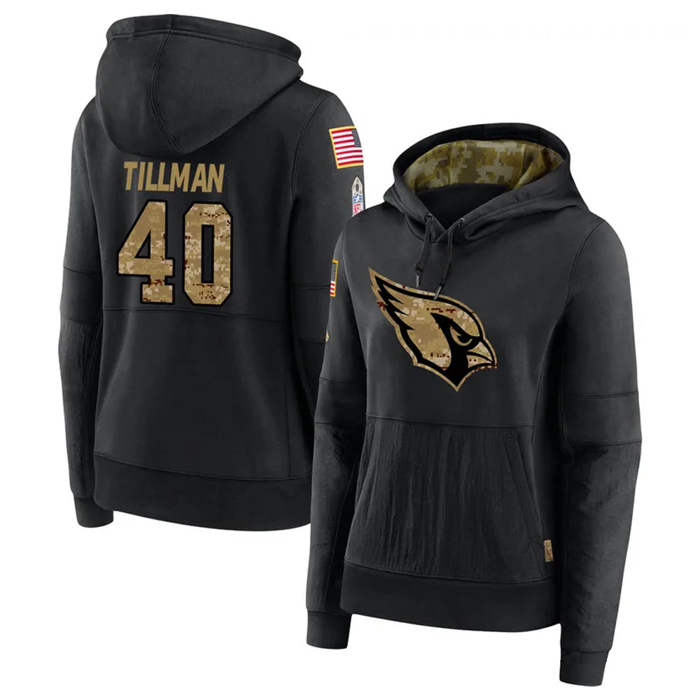 Johmsee A.Cardinals #40 Pat Tillman Player Black Salute to Service Limited Hoodie Stitched Jerseys