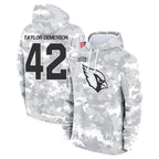 Johmsee A.Cardinals #42 Dadrion Taylor-Demerson Player Camo Salute to Service Hoodies Stitched Jerseys