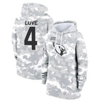 Johmsee A.Cardinals #4 Jeremiyah Love Player Arctic Camo Salute to Service Hoodies Football Jerseys