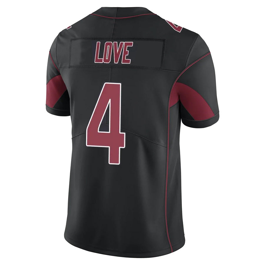 Johmsee A.Cardinals #4 Jeremiyah Love Player Black Limited Elite Home Game Stitched Jerseys