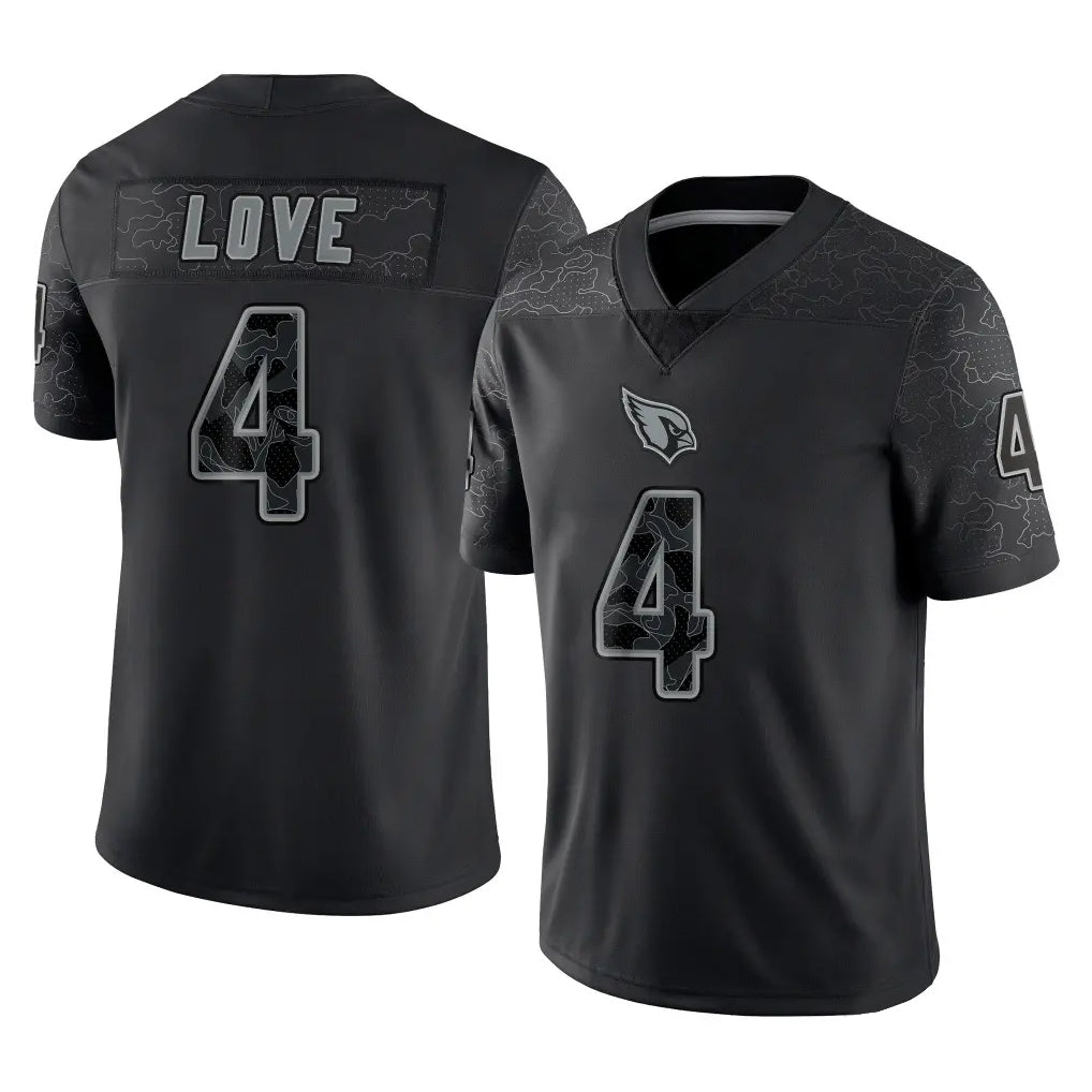 Johmsee A.Cardinals #4 Jeremiyah Love Player Black RFLCTV Limited Home Game Stitched Jerseys